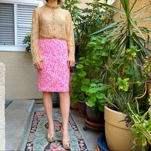 New Vintage Cynthia Steffe Cream Pink Pencil Skirt
